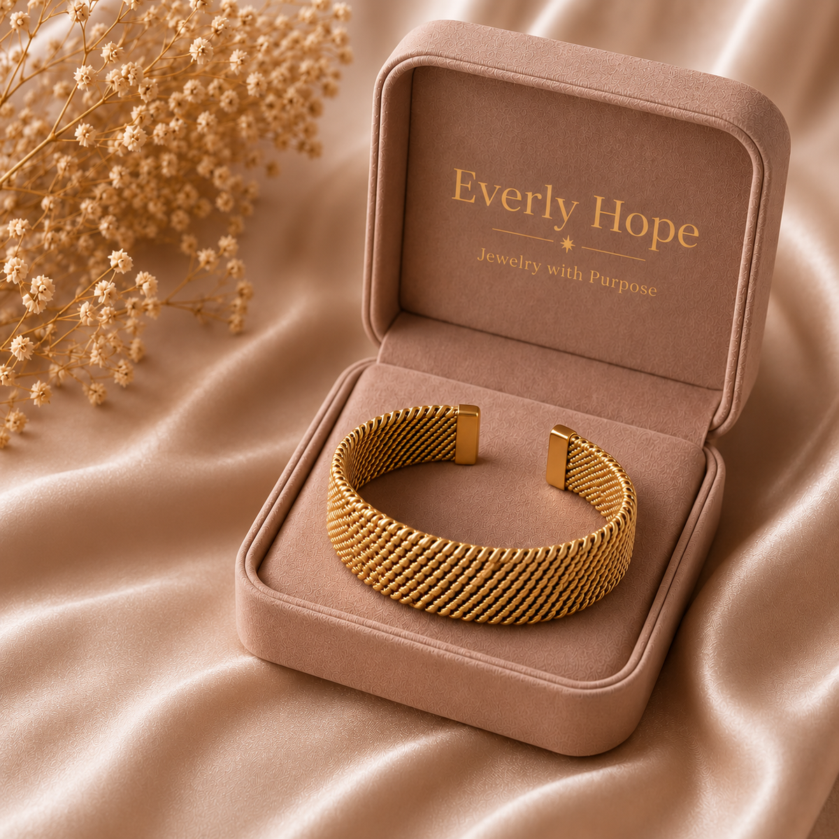 Vintage Braided Mesh Open Classic Bracelet