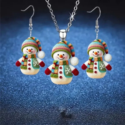 Snowman Magic™ – Christmas Necklace & Earrings Set