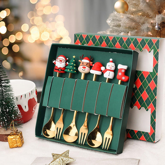 Christmas Cheer™ – 6-Piece Festive Spoon & Fork Set