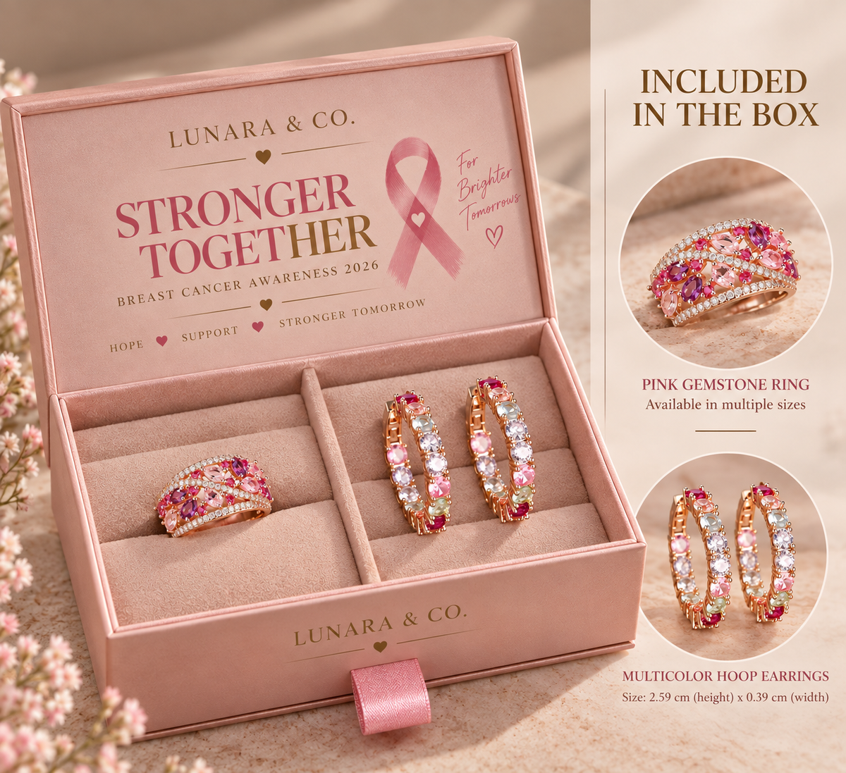 Breast Cancer Awareness Pink 2-Piece Gift Set