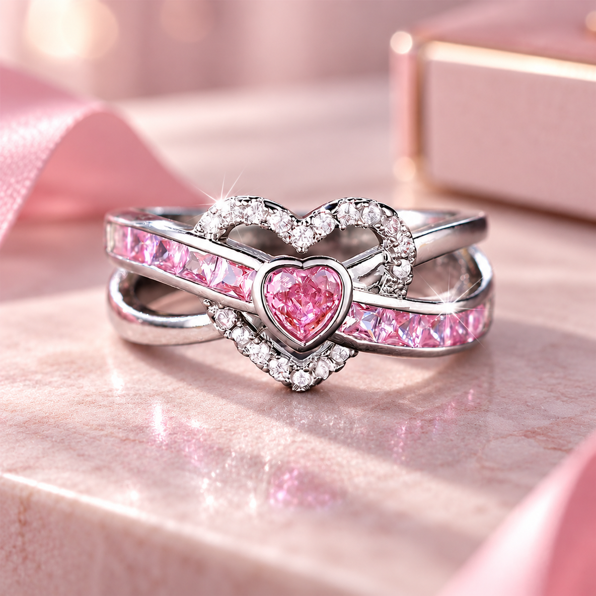Double Love Ring | Breast Cancer Awareness