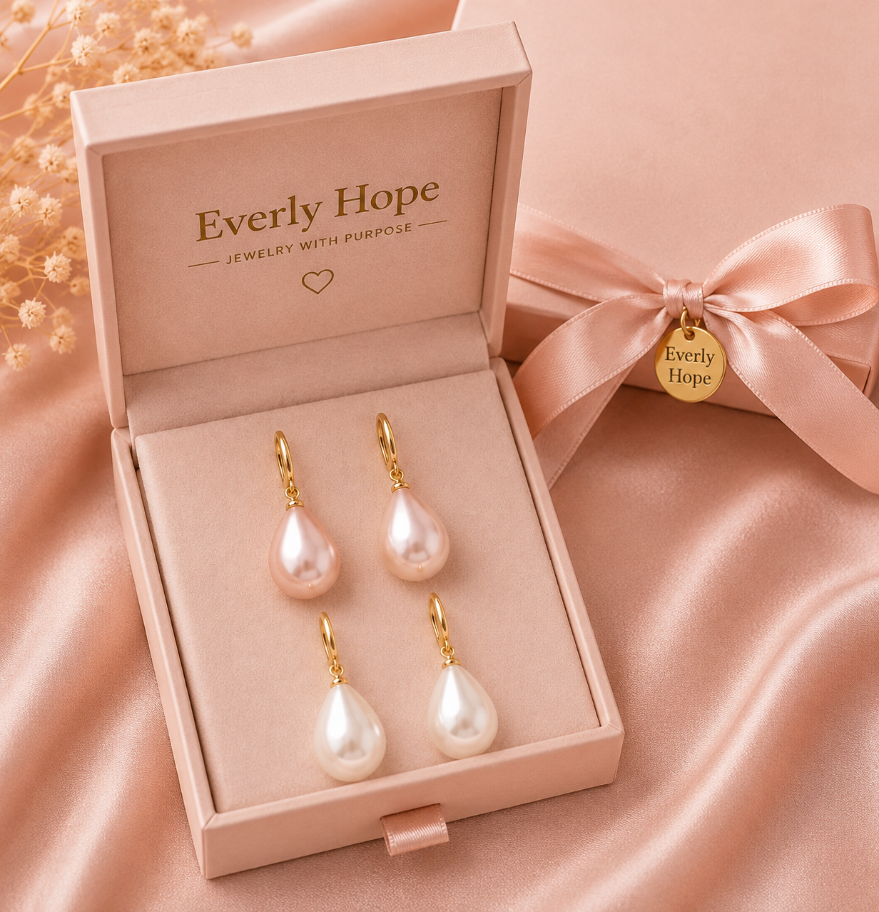 Breast Cancer Awareness | Hanging Pearl Drops