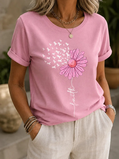 Casual Pink Awareness Tshirt
