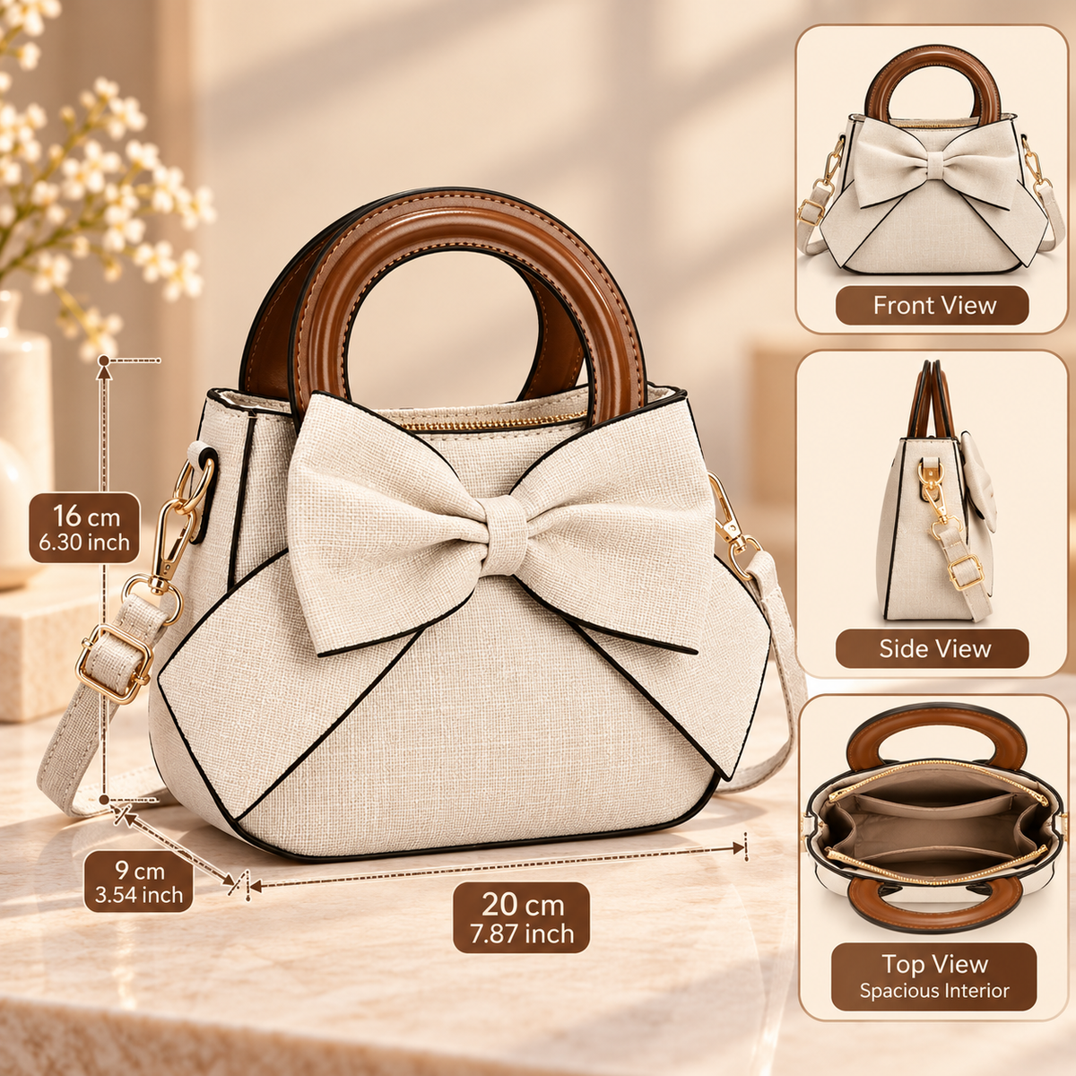 Everly Hope™ Elegant Bow Handbag – Chic Mini Crossbody Bag