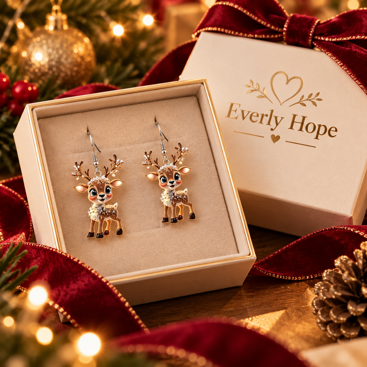 Adorable Christmas Reindeer Earrings