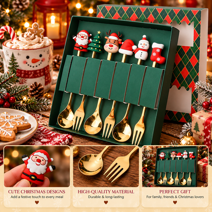 Christmas Cheer™ – 6-Piece Festive Spoon & Fork Set