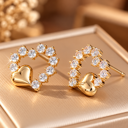 Everly Hope™ Sparkling Heart Earrings – Elegant Crystal Love Studs