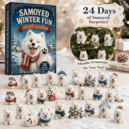 Samoyed Advent Calendar – 24 Adorable Christmas Dog Ornaments