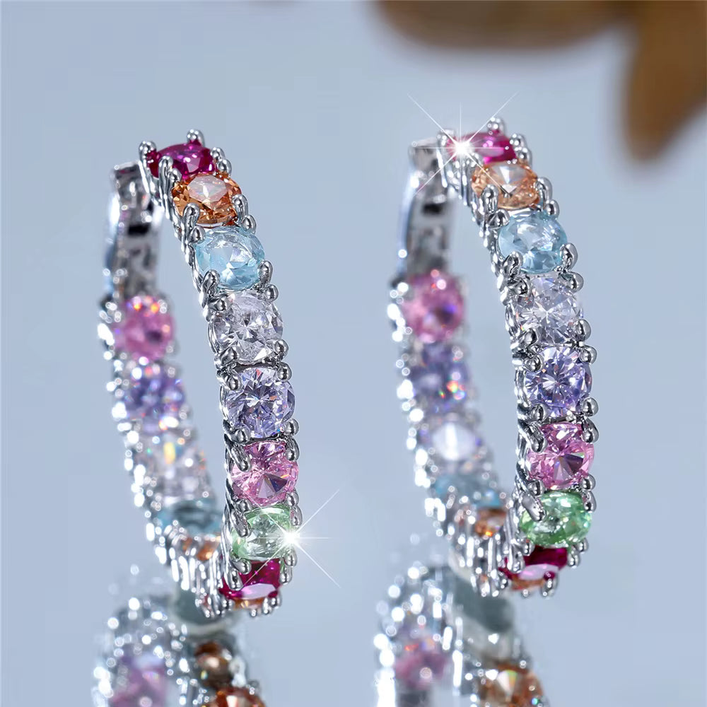 Breast Cancer Awareness | Exclusive Hope Earrings Multi-Coloured Crystals