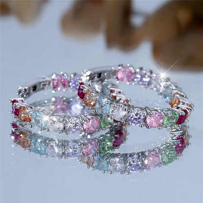 Breast Cancer Awareness | Exclusive Hope Earrings Multi-Coloured Crystals
