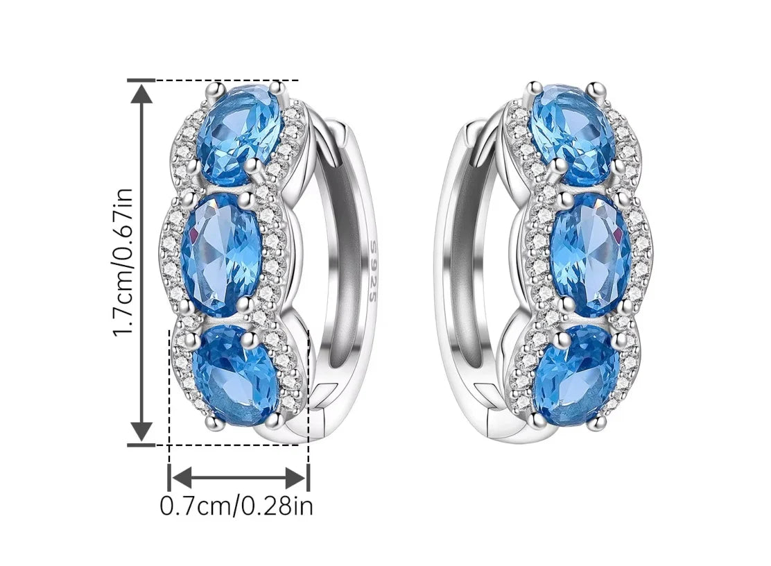 Shine for Her Blue Crystal Earrings - Ovarian Cancer Awareness