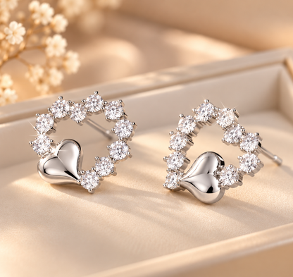 Everly Hope™ Sparkling Heart Earrings – Elegant Crystal Love Studs