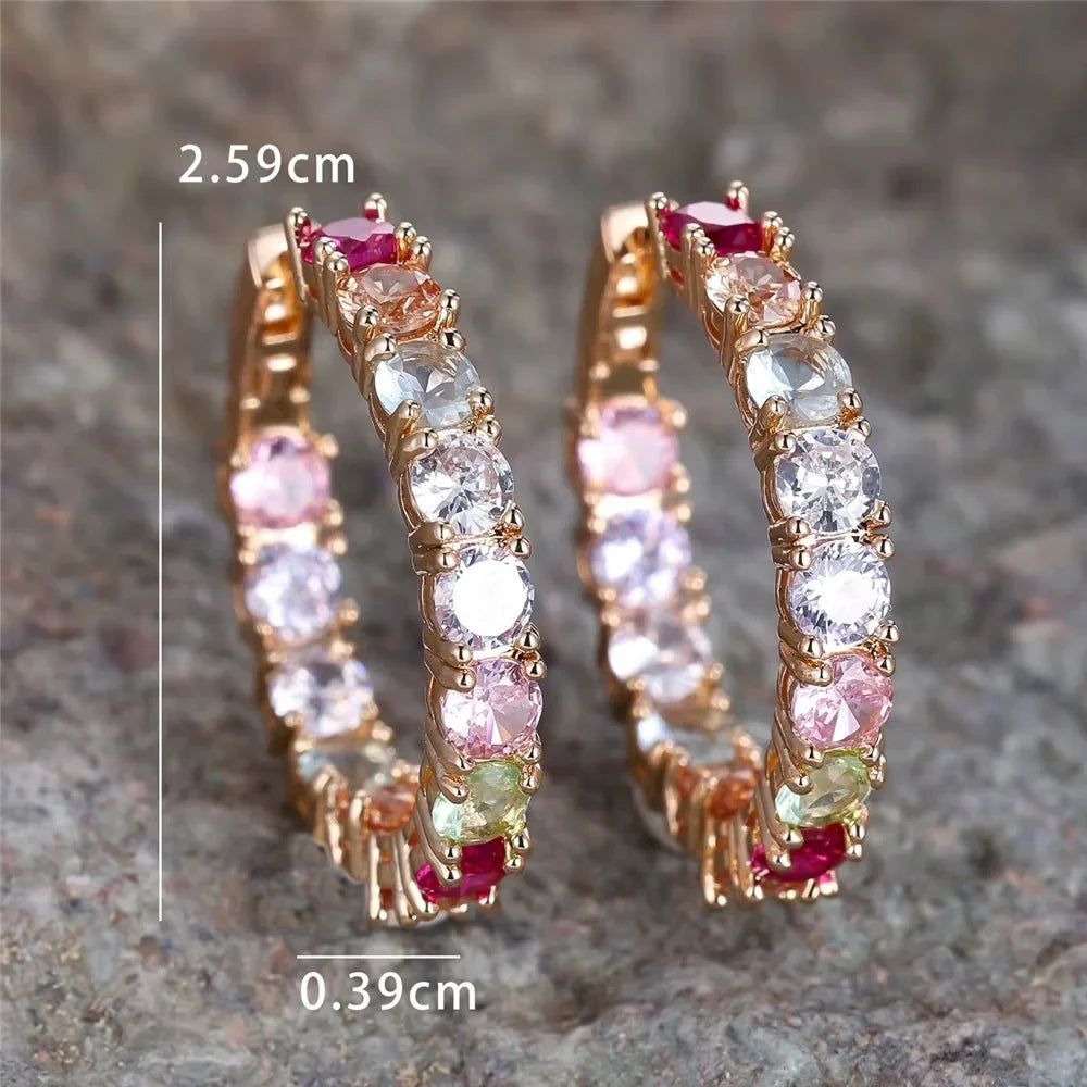 Breast Cancer Awareness | Exclusive Hope Earrings Multi-Coloured Crystals