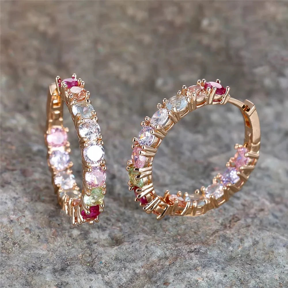 Breast Cancer Awareness | Exclusive Hope Earrings Multi-Coloured Crystals