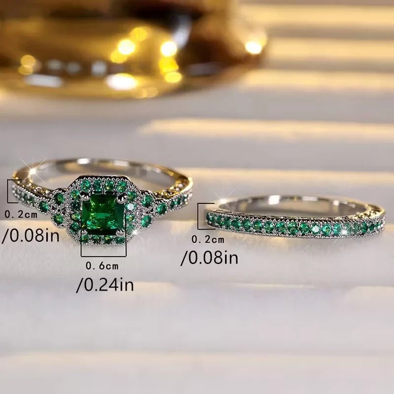 Emerald Promise of Hope 2-piece Ring | Ovarian Cancer Awareness