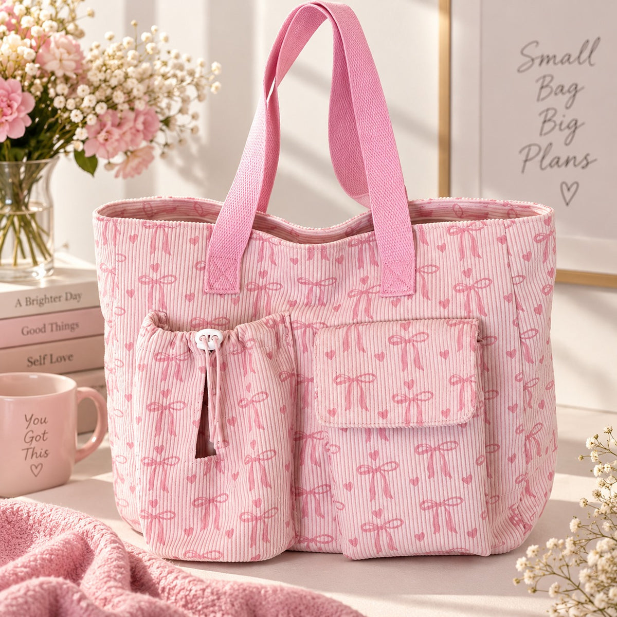 Breast Cancer Awareness Ribbon Bag