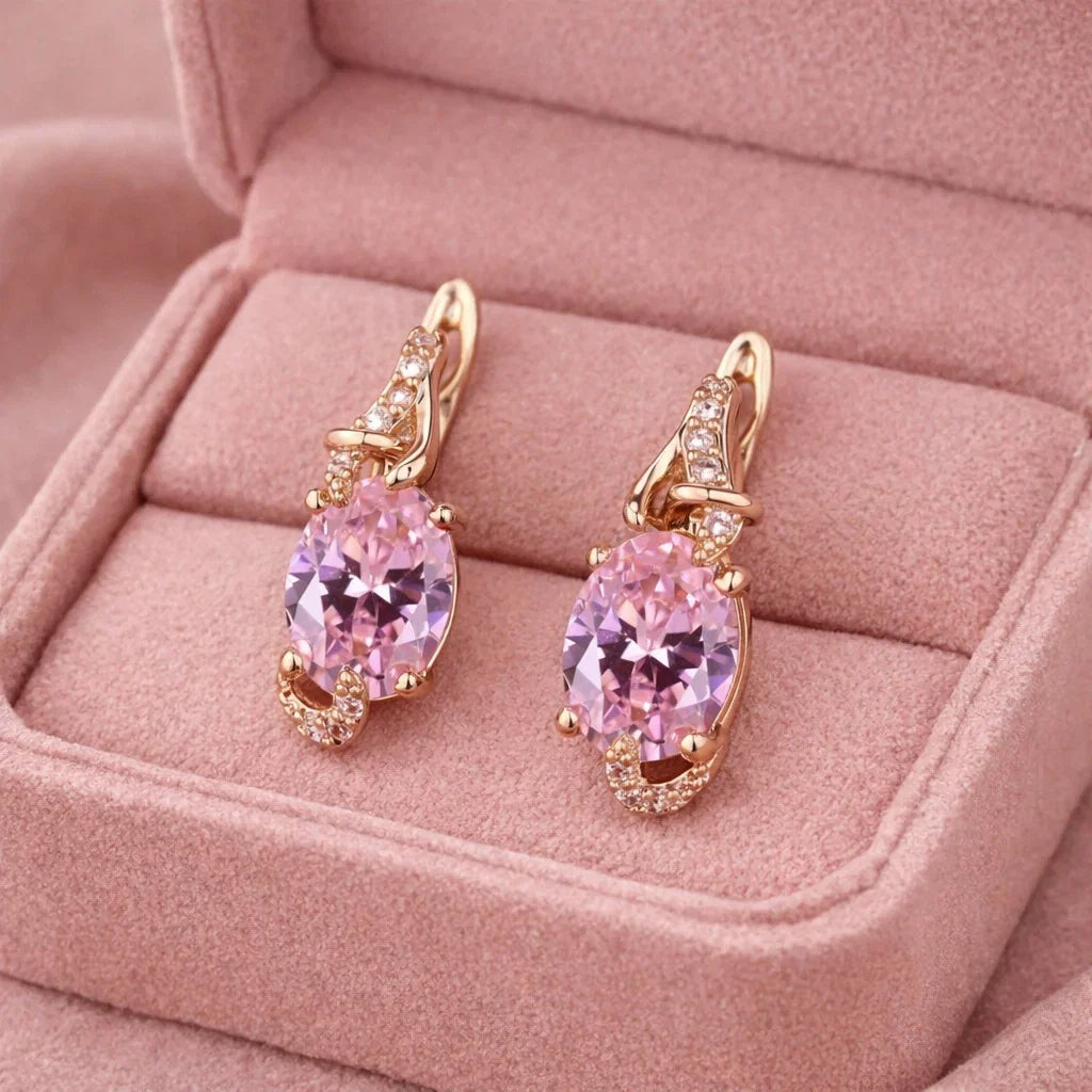 Breast Cancer Awareness Pink Serenity Teardrop Earrings – Symbol of Hope & Strength