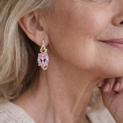 Breast Cancer Awareness Pink Serenity Teardrop Earrings – Symbol of Hope & Strength