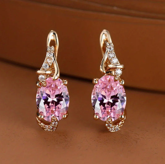 Breast Cancer Awareness Pink Serenity Teardrop Earrings – Symbol of Hope & Strength