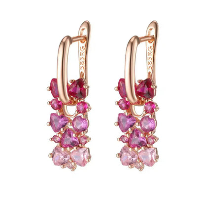 Breast Cancer Awareness Gradient Stone Earrings
