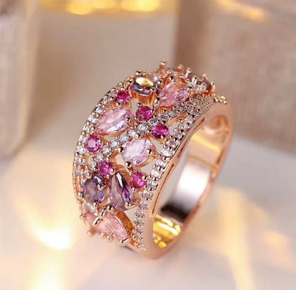 Wear the Hope Breast Cancer Awareness Classis Stoned Ring