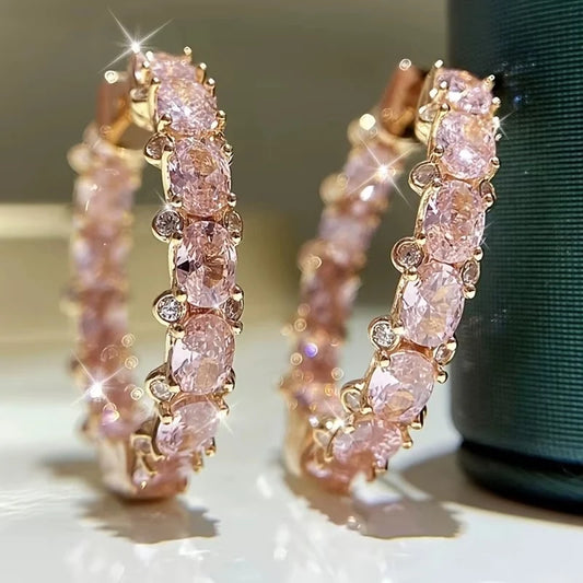 Exclusive Hope Earrings with Pink Crystals