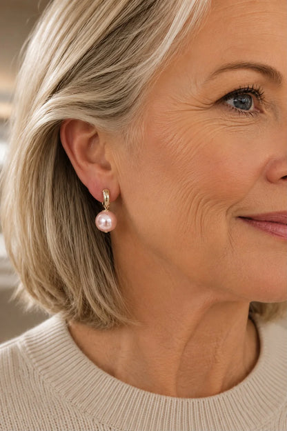 Breast Cancer Awareness Classic Pearl Earrings