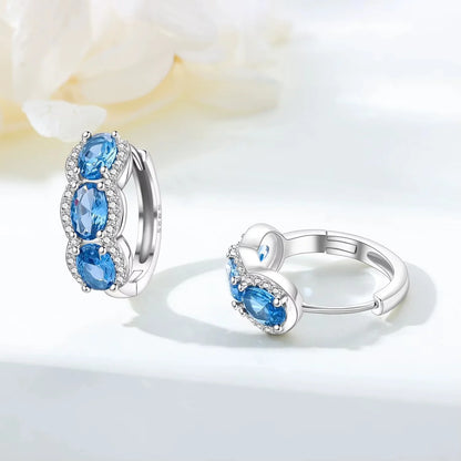 Shine for Her Blue Crystal Earrings - Ovarian Cancer Awareness