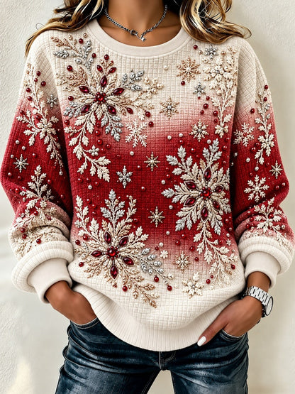 Snowflake Print Sweatshirt